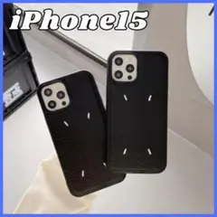 【iPhone15】スマホケースブラック黒レザー シンプル