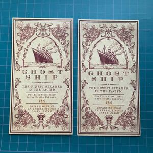 USJ サイレンス イン ザ ゴーストシップ◆ステッカー2枚 シール GHOST SHIP 非売品 ユニバーサルスタジオジャパン ホラーナイト