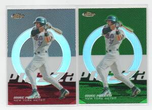 2005 Topps FINEST [MIKE PIAZZA] Green Refracor & Refractor Parallel Card 2枚セット 039/199 231/399 MLB Mets リフラクターカード