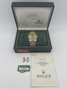 16468-06★1円～【正規品保証】ROLEX/ロレックス 16233G デイトジャスト 10P ダイヤモンド 腕時計 SSxK18YG メンズ ★