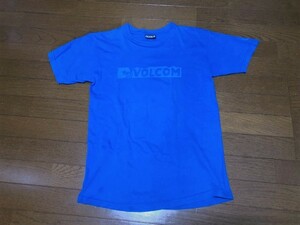 ★即決★VOLCOM 　ボルコム★半袖プリントTシャツ★ブルー★M★丸胴Tシャツ★スケーター★オールドサーフ★ビンテージ★送料230円★