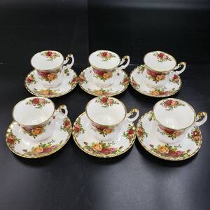 24札/A036674-1/M123-512/AS3000 ROYAL ALBERT カップ＆ソーサー６客 ロイヤルアルバート オールドカントリーローズ 食器