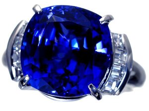 【ジュエリー極】極上品！極上天然特大タンザナイト8.70ct＆極上ダイヤモンド0.58ct 超高級Pt900リング h7049vol【送料無料】