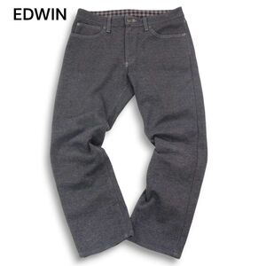 EDWIN エドウィン 503WFD 秋冬 WILD FIRE 防風 裏起毛★ ヘリンボーン パンツ Sz.33　メンズ グレー 日本製 バイク　I4B01611_9#Q