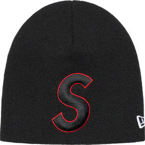 送料無料【黒】New Era S Logo Beanie supreme 国内正規品 新品未開封 シュプリーム 23ss ビーニー Black ブラック ニューエラ Sロゴ