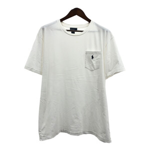 Polo by Ralph Lauren ポロ ラルフローレン 半袖Ｔシャツ ワンポイント ホワイト (メンズ XL) Q6364