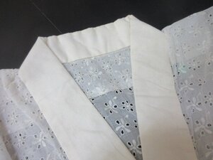 1円 良品 化繊 長襦袢 紗 夏物 式典 和装 和服 白 レース 花柄 無地 かわいい おしゃれ 高級 単衣 身丈120cm 裄63cm【夢職】★★★