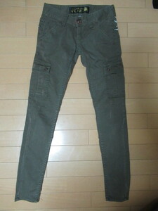 RED PEPPER JEANS レッドペッパー　ストレッチパンツ　カーキ　バックプリント　24