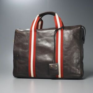 GQ0223◎スイス製 BALLY バリー トレインスポッティング レザー ブリーフケース ビジネスバッグ トートバッグ 鞄 ブラウン系