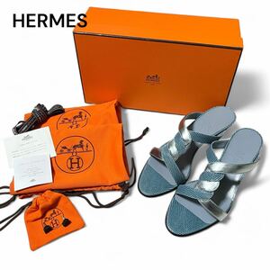 HERMES エルメス リザード ツイスト サンダル 36