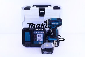 ●makita マキタ TD138D 充電式インパクトドライバ 14.4V ブルー バッテリー2つ+充電器付き 動作OK【10908781】