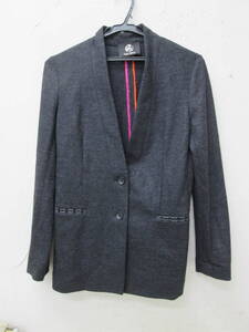 (47)♪PS PAUL SMITH ポールスミス レディース 毛100% 薄手 ジャケット サイズ40 グレー