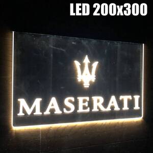 LED ネオンサイン 看板 ガレージ雑貨 LED照明 マセラティ バナー 旗 タペストリー フラッグ アメリカン MASERATI ポスター