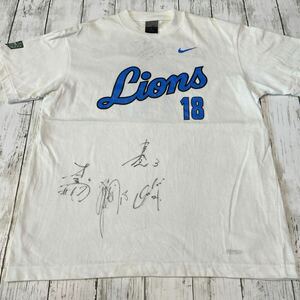 直筆サイン入り 西武ライオンズ #18 MATSUZAKA 松坂大輔 Lions NPB ユニフォーム 半袖Tシャツ
