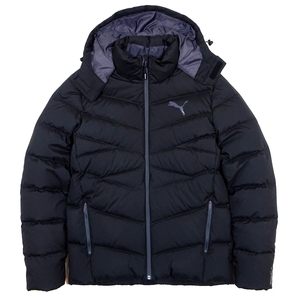 PUMA DOWN JACKET PARKA 極美品 プーマ ダウンジャケット デタッチャブルフード 黒 Lサイズ