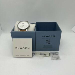 【送料無料 111811】SKAGEN スカーゲン SKW6498 クォーツ腕時計 アナログ レザー WHT 動作品