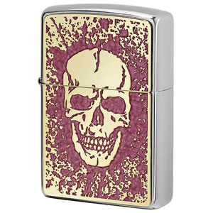 Zippo ジッポライター スカル ドクロ 骸骨 Skull ピンク ＃200 ゴールドプレート ニッケルメッキ 2MPP-Skull PK GP メール便可