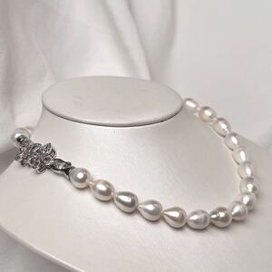 照り綺麗！南洋白蝶ネックレス41cm 9.5mm Pearl necklace 本真珠ネックレス jewelry