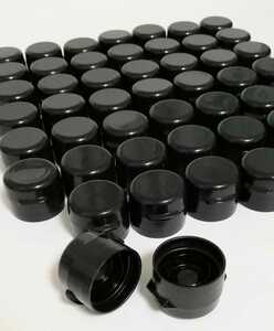 未使用　プラスチック蓋(ヒンジ)黒×50個　ガラス瓶　ペットボトル