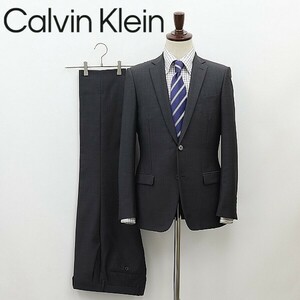 ◆Calvin Klein カルバンクライン モヘヤ混 2釦 スーツ セットアップ ダークグレー 34/29