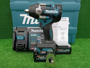 未使用品 makita マキタ 40Vmax 2.5Ah 12.7sq 充電式 インパクトレンチ TW007GRDX バッテリー2個 充電器付