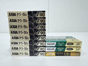 B60 カセットテープ メタル ポジション まとめて 11本 新品 未使用 未開封 AXIA PS-ⅣX maxell METAL UD 46 54 74 90 希少 当時物 レトロ