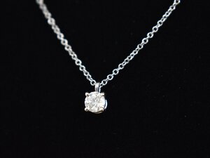 ティファニー アクセサリー ダイヤネックレス pt950 2.5ｇ ダイヤモンド0.24ct クラリティVS1 ソリティア 1P 美品 2409WR110