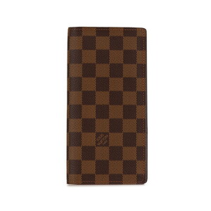 ルイ ヴィトン ダミエ ポルトフォイユ ブラザ 長財布 N60017 ブラウン PVC レザー レディース LOUIS VUITTON 【中古】