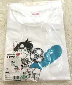 名探偵コナン　青山剛昌　鳥取　限定　サッカー　Tシャツ　ホワイト　白　L