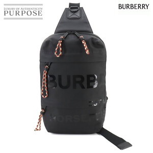 未使用 展示品 バーバリー BURBERRY ホースフェリー プリント ボディ バッグ PVC レザー ブラック 8043703 Body Bag 90263505