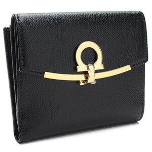 フェラガモ FERRAGAMO 2211 GANCINO CLIP ガンチーノ クリップ Wホック財布 22-C877 0673998 NERO ブラック レディース 