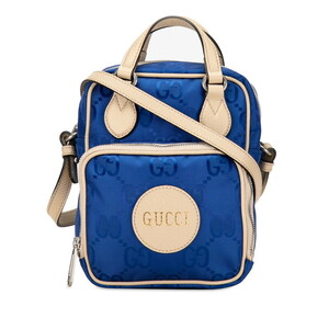 グッチ GGナイロン オフザグリッド ハンドバッグ ショルダーバッグ 2WAY 625850 ブルー ベージュ ナイロン レザー GUCCI 【中古】