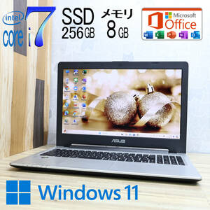 ★美品 最上級i7！新品SSD256GB メモリ8GB★K56CM Core i7-3517U グラボ Webカメラ Win11 MS Office2019 Home&Business ノートPC★P73634