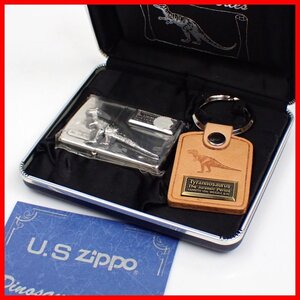 ★未開封 ZIPPO/ジッポー ティラノサウルス シルバー/10ミクロン銀メッキ/銀巻/1993年製/恐竜/ケース・キーホルダー付き&2036700013