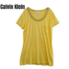 【Calvin Klein/カルバンクライン】レーヨン Ｔシャツ　イエロー　半袖