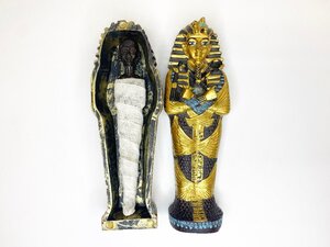 古代エジプト ファラオ像 ツタンカーメン棺のオブジェ ミイラ フィギュア レプリカ ミニチュア 置物 インテリア 18cm