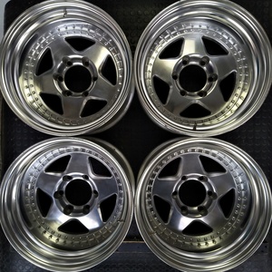 管理番号：H2-937【4本価格】【 16.5×10J 6穴PCD139.7　 ET-53】ZZYZX・ランクル等・当方研磨後・超深リム・店頭直接引取可能！