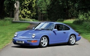 ポルシェ 911 カレラ RS 3.6 ツーリング 964型 1991-93年 Vブルー 壁紙ポスター ワイド版 603×376mm（はがせるシール式）001W2