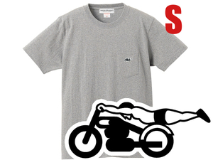 SUPER HEAVY WEIGHT スピードアディクト POCKET T-shirt GRAY S/霜降り杢グレーヘヴィーウェイト厚手無地ポケtee刺繍ワッペンワンポイント