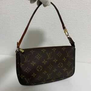 良品　LOUIS VUITTON ルイヴィトン モノグラム ポシェットアクセソワール ハンドバッグ アクセサリーポーチ　ブラウン 