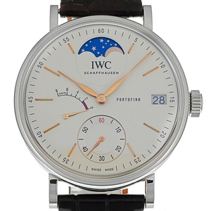 IWC SCHAFFHAUSEN IW516401 ポートフィノ ハンドワインド ムーンフェイズ パワーリザーブ デイト 手巻 メンズ 美品 箱・保証書付 K#134251