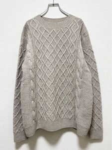 BATONER × UNITED ARROWS 別注 バトナー ユナイテッドアローズ シグネチャー ケーブル クルーネック ニット セーター ベージュ