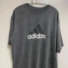 adidas Tシャツ 王道ロゴ グレー ゆるだぼ Lサイズ