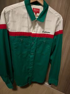 Supreme 17AW Color Blocked Work Shirt シュプリーム ワークシャツ 緑 GREEN 古着 長袖 カラー ブロックド