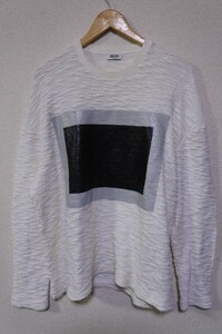 KENZO PARIS ケンゾー コットンリネン セーター size M-L ホワイト 綿×麻 ポルトガル製