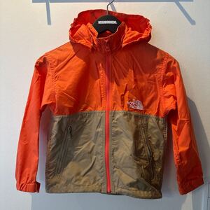 【返品不可】THE NORTH FACE ノースフェイス マウンテンパーカー ナイロン キッズジャケット　size120 美品　カラー　オレンジ