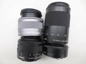 (5663U)ジャンク Canon EF-M 15-45mm 3.5-6.3IS STM 22mm 2 STM 30mm 2.8DN 等 キヤノン まとめてセット 4本 動作未確認 同梱不可