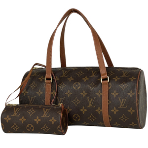 ルイ・ヴィトン Louis Vuitton パピヨン 30 バレルバッグ 筒型 旧型 ハンドバッグ モノグラム ブラウン M51385 レディース 【中古】