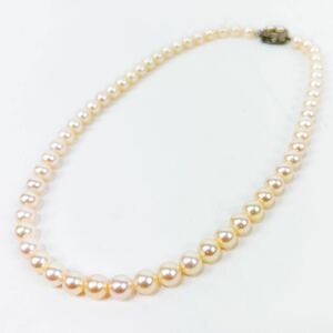 1円 ☆美品☆ アコヤ養殖真珠 TASAKI タサキ 田崎真珠 7.0〜7.5mm あこや真珠 パールネックレス 全長 約44cm ネックレス シルバー金具