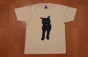 オススメ！ REDBROS. おもしろオシャレTシャツ！ 半袖Tシャツ Mサイズ クロネコ 黒猫 イエロー系 レッドブロス